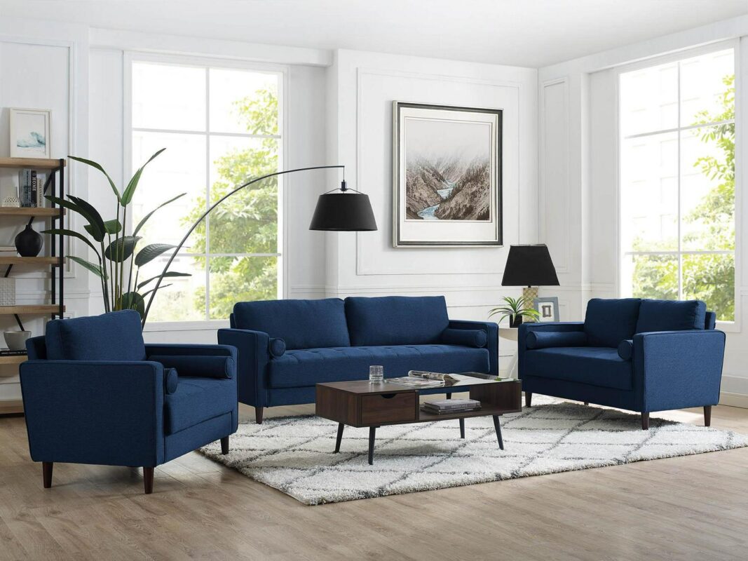 Lifestyle Solutions Casual Navy Blue Accent Chair - Image 8
