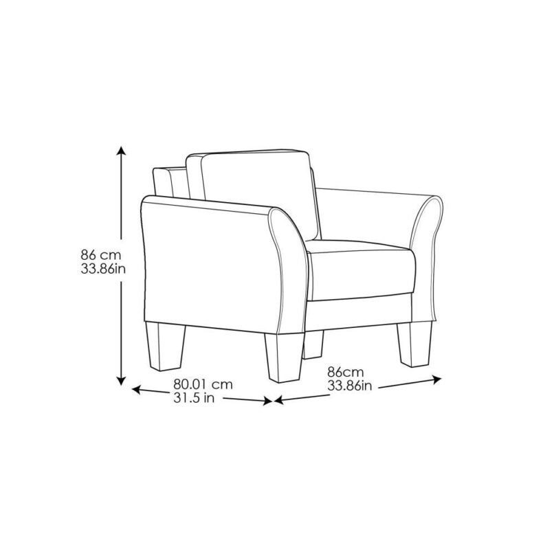 Lifestyle Solutions Winsted Casual Coffee Microfiber Accent Chair - Image 7