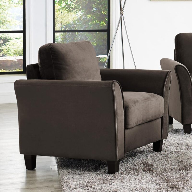 Lifestyle Solutions Winsted Casual Coffee Microfiber Accent Chair