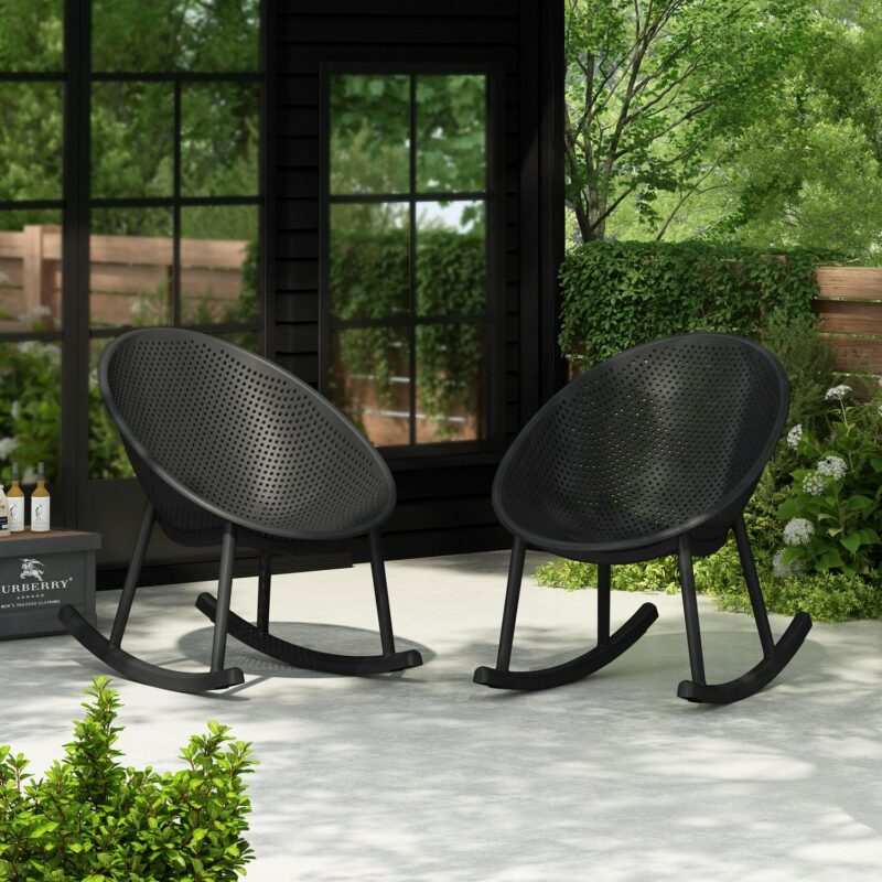 Lycvki Casual Black Plastic Swivel Accent Chair