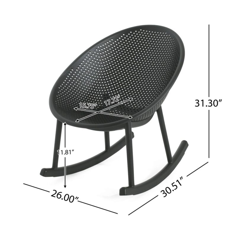 Lycvki Casual Black Plastic Swivel Accent Chair - Image 5