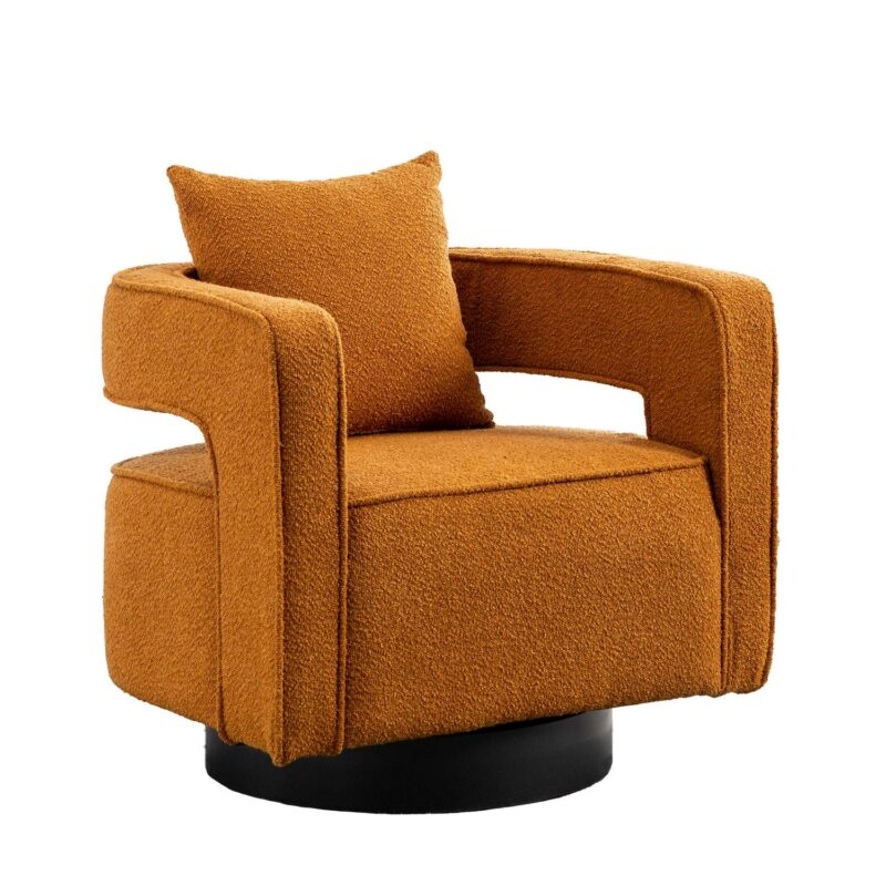 Lycvki Casual Caramel Boucle Accent Chair - Image 4