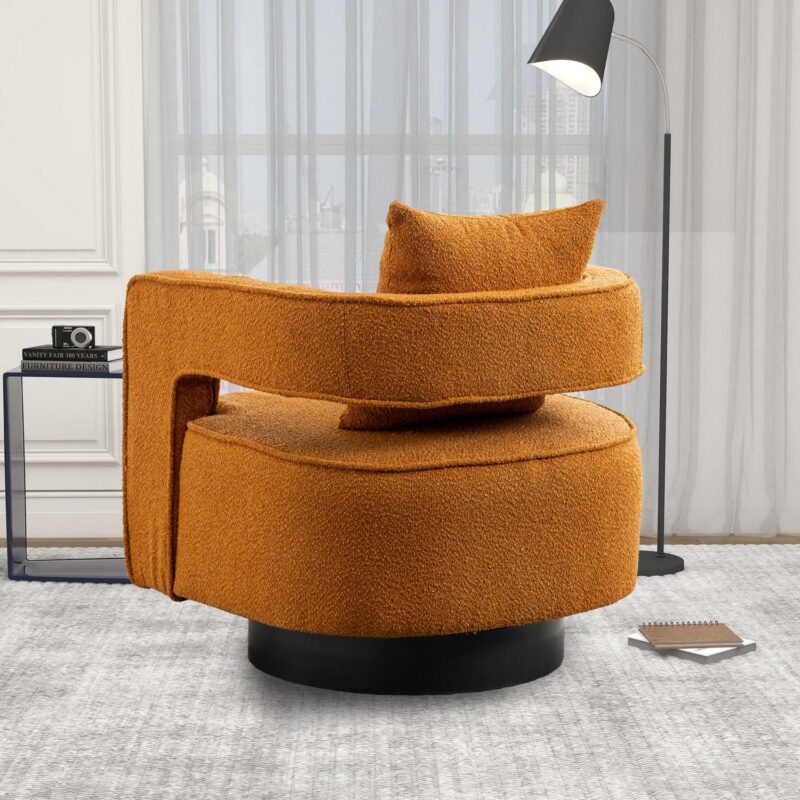 Lycvki Casual Caramel Boucle Accent Chair - Image 3