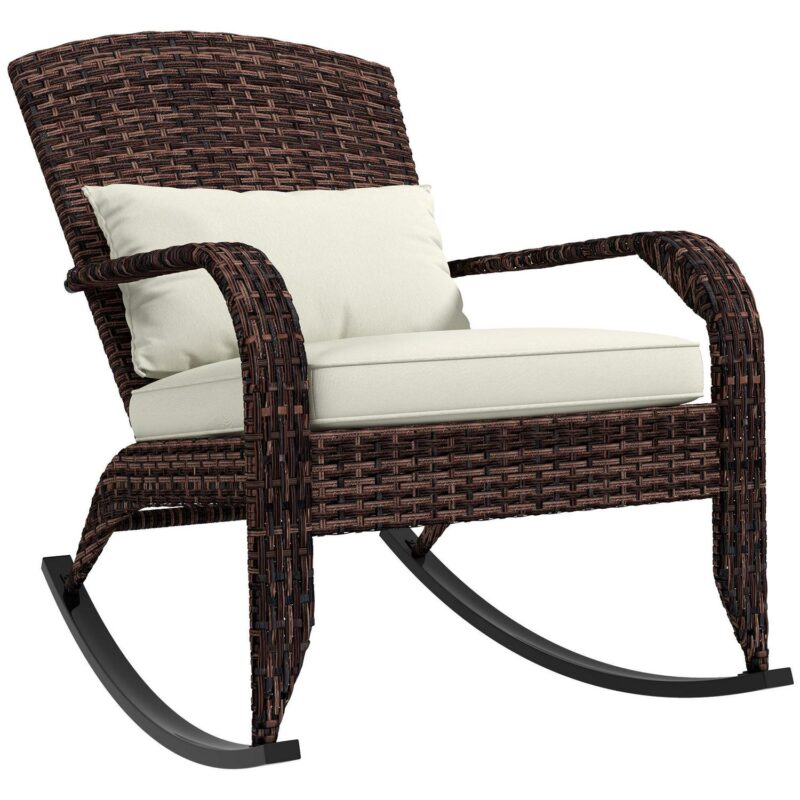 Lycvki Casual White Velvet Rocking Chair