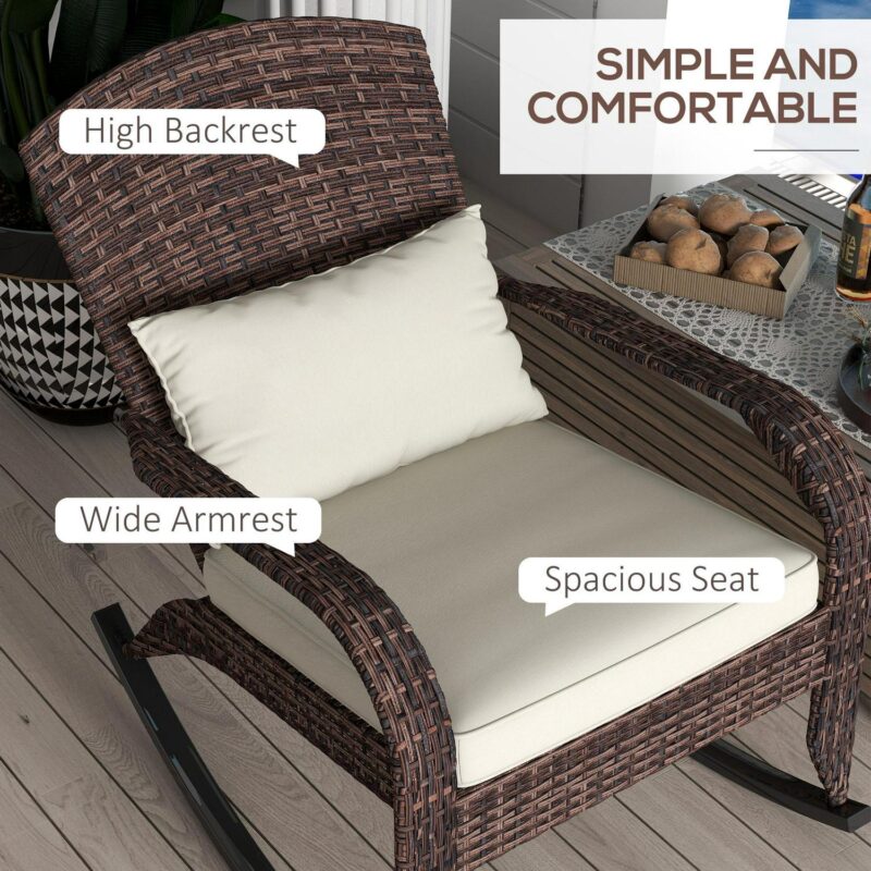 Lycvki Casual White Velvet Rocking Chair - Image 7