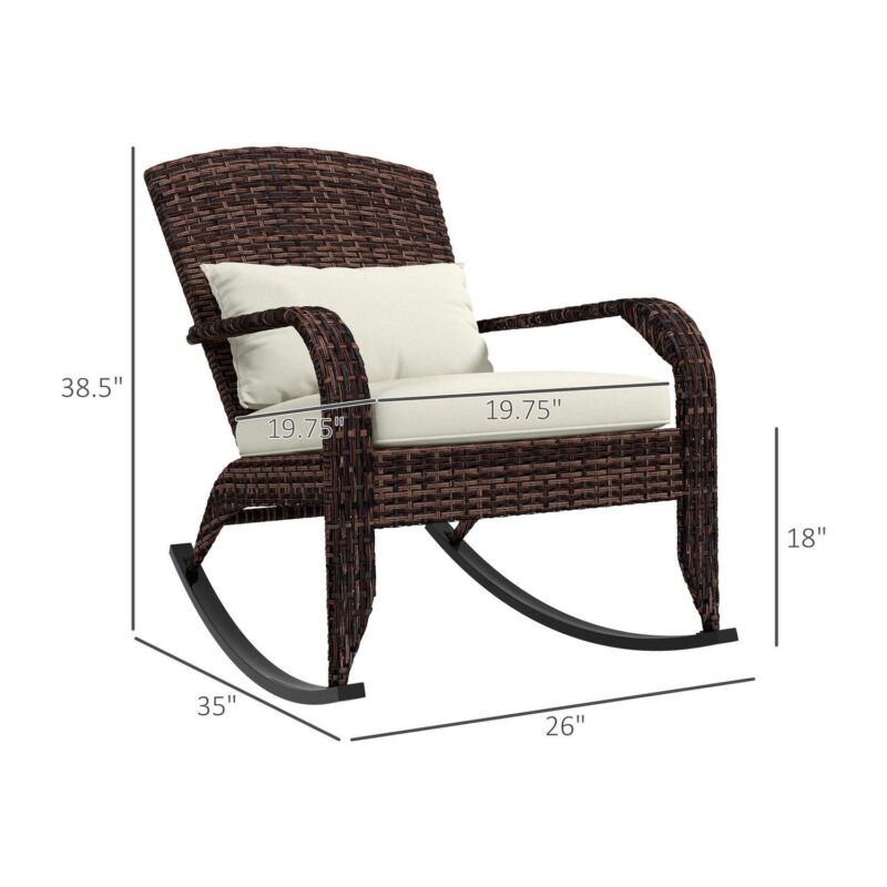 Lycvki Casual White Velvet Rocking Chair - Image 5