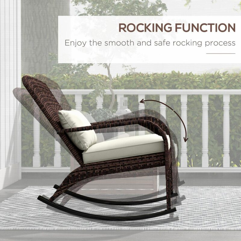 Lycvki Casual White Velvet Rocking Chair - Image 8