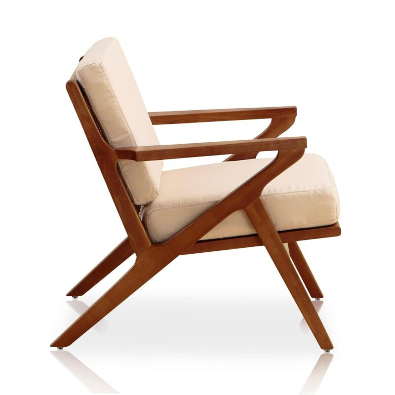 Manhattan Comfort Midcentury Cream and Amber Twill Accent Chair - Image 4