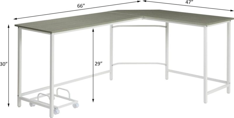 Maocao Hoom 66-in White Modern/Contemporary L-shaped desk - Image 2