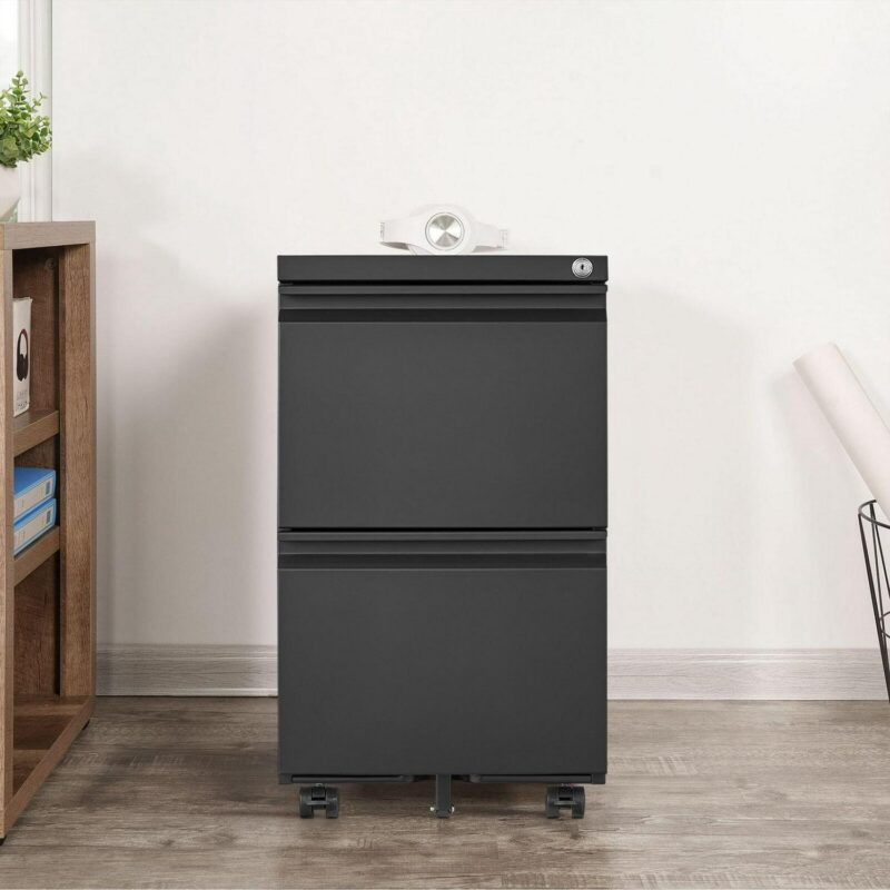 Maocao Hoom Black 2 -Drawer 15.35-in File Cabinet - Image 3