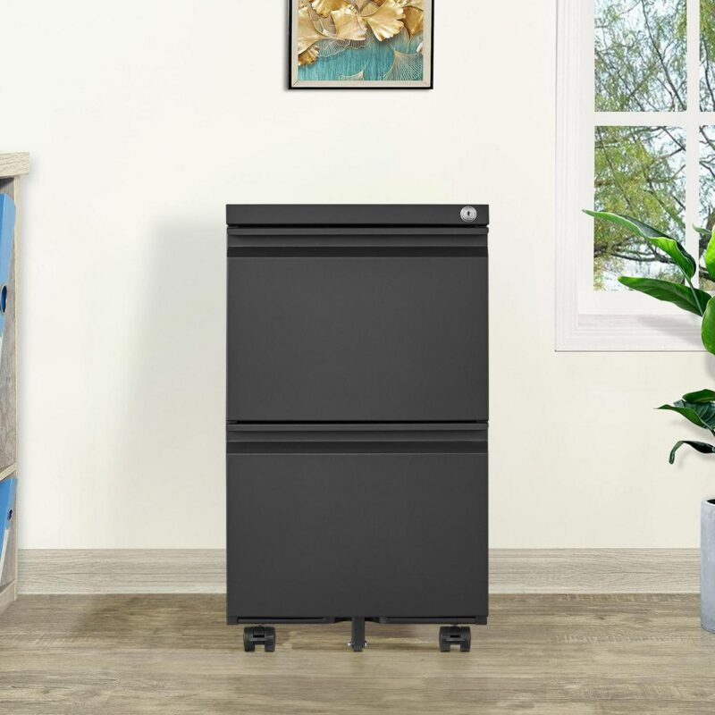 Maocao Hoom Black 2 -Drawer 15.35-in File Cabinet - Image 2