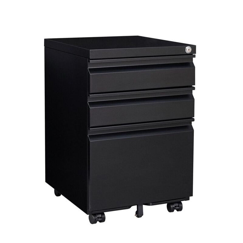 Maocao Hoom Black 3 -Drawer 15.35-in File Cabinet - Image 9