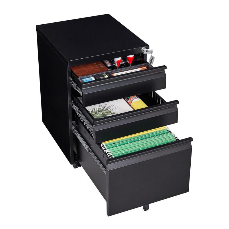 Maocao Hoom Black 3 -Drawer 15.35-in File Cabinet - Image 7