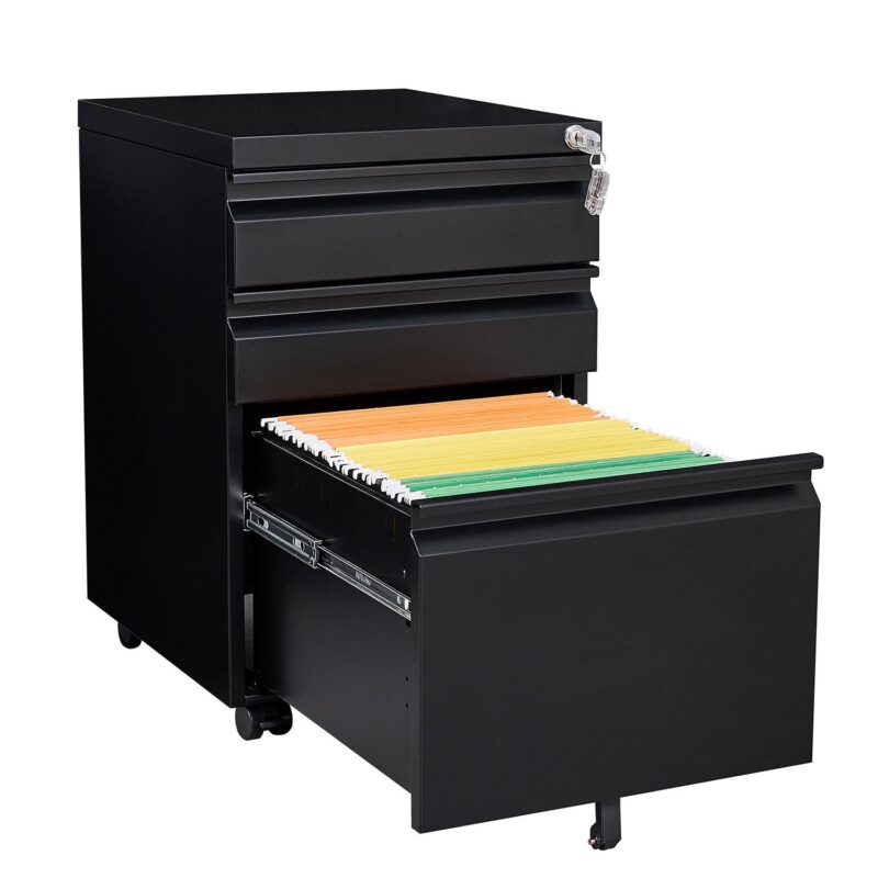 Maocao Hoom Black 3 -Drawer 15.35-in File Cabinet