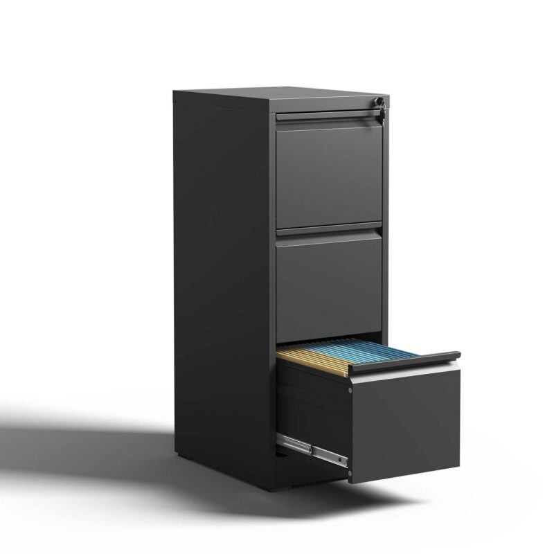 Maocao Hoom Black 3 -Drawer 14.96-in File Cabinet