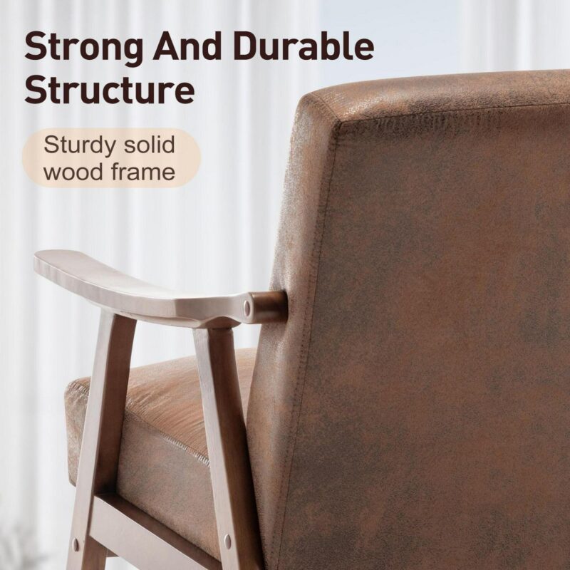 Maocao Hoom Midcentury Brown Accent Chair - Image 10