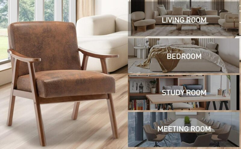 Maocao Hoom Midcentury Brown Accent Chair - Image 7