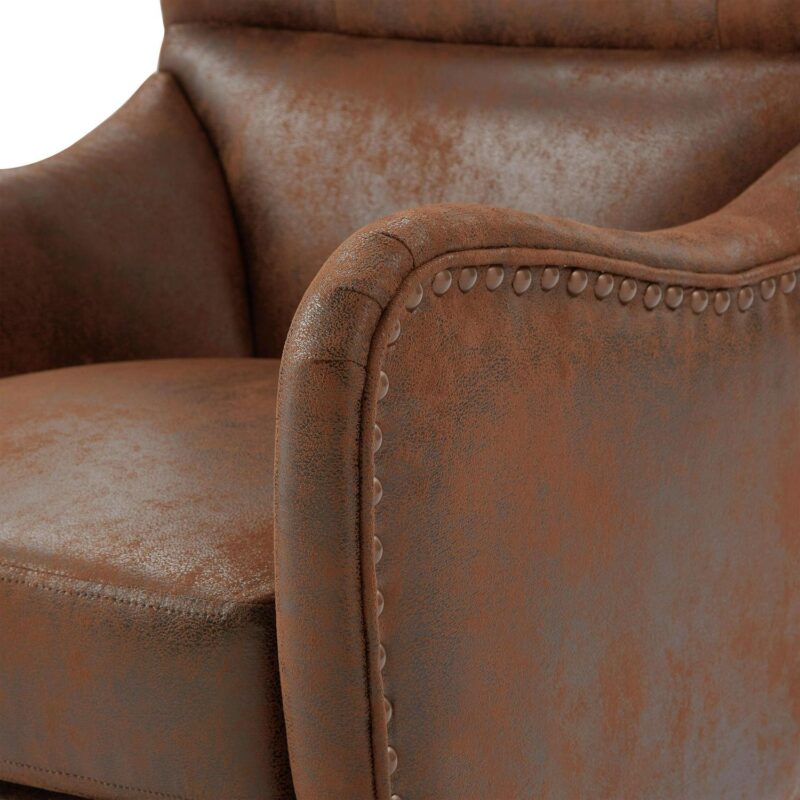 Maocao Hoom Modern Brown Wingback Chair - Image 8