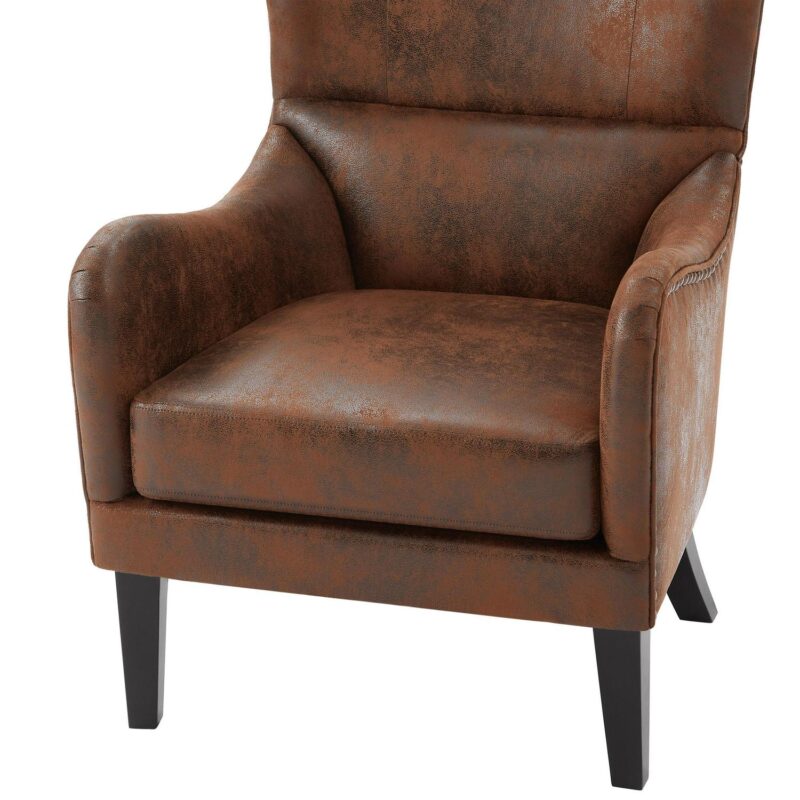 Maocao Hoom Modern Brown Wingback Chair - Image 6