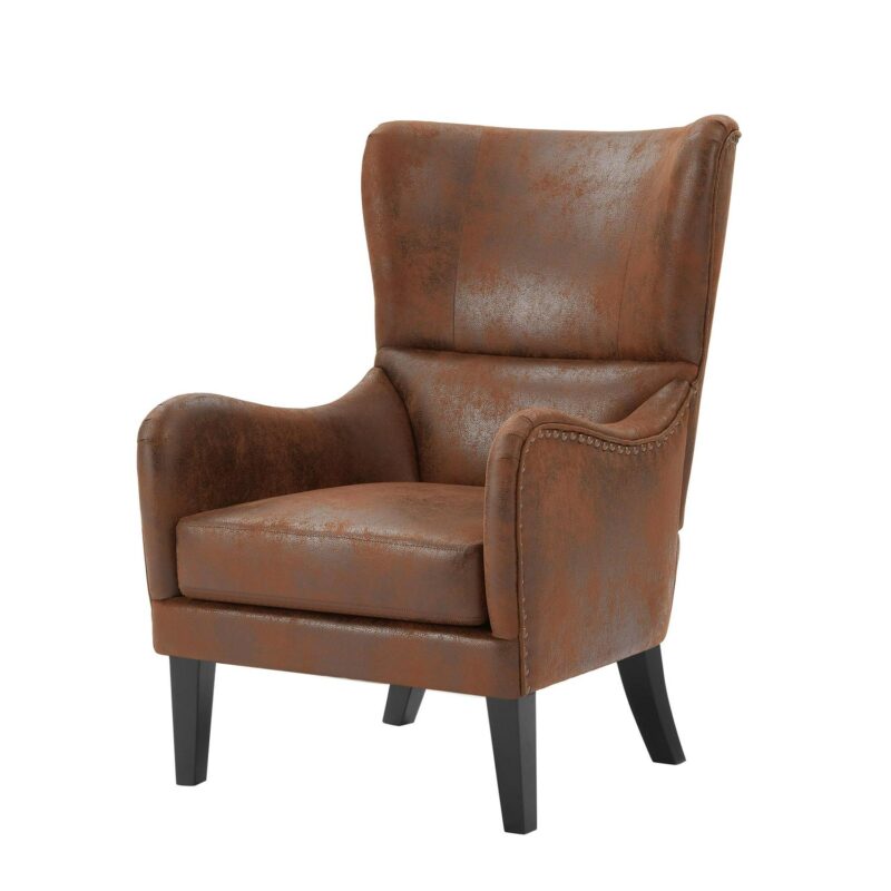 Maocao Hoom Modern Brown Wingback Chair