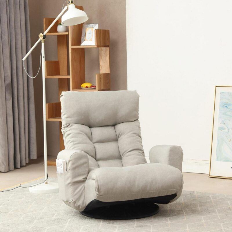 Maocao Hoom Modern Gray Linen Floor chair Chair - Image 4