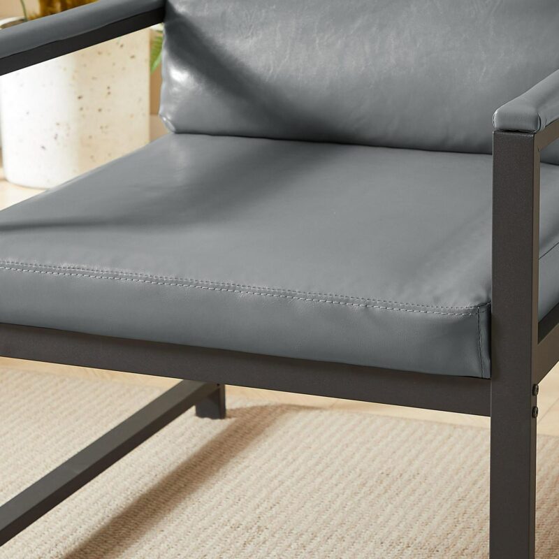 Maocao Hoom Modern Gray Faux leather Accent Chair - Image 8