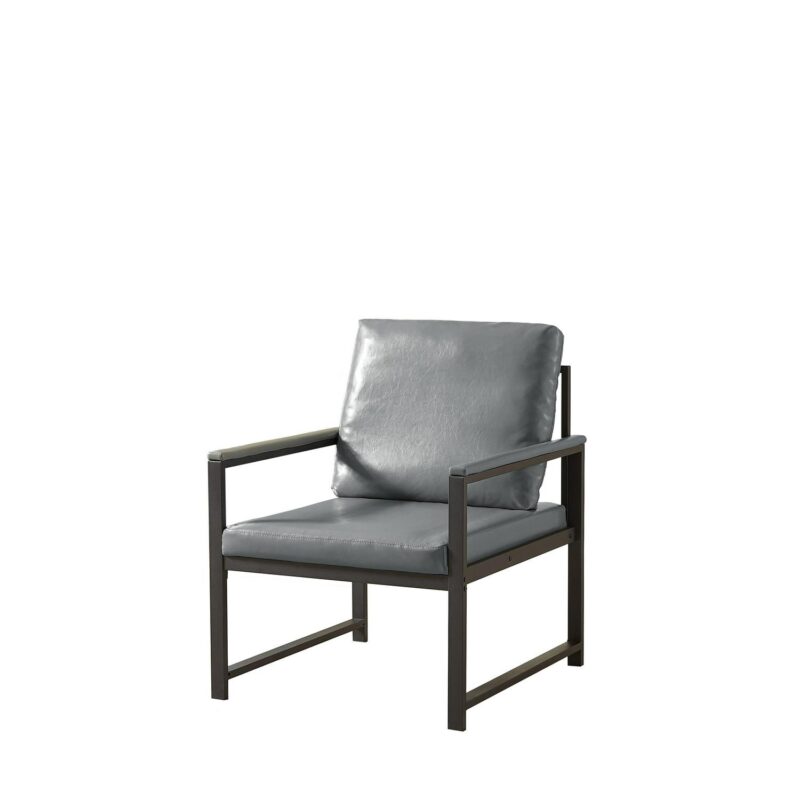 Maocao Hoom Modern Gray Faux leather Accent Chair