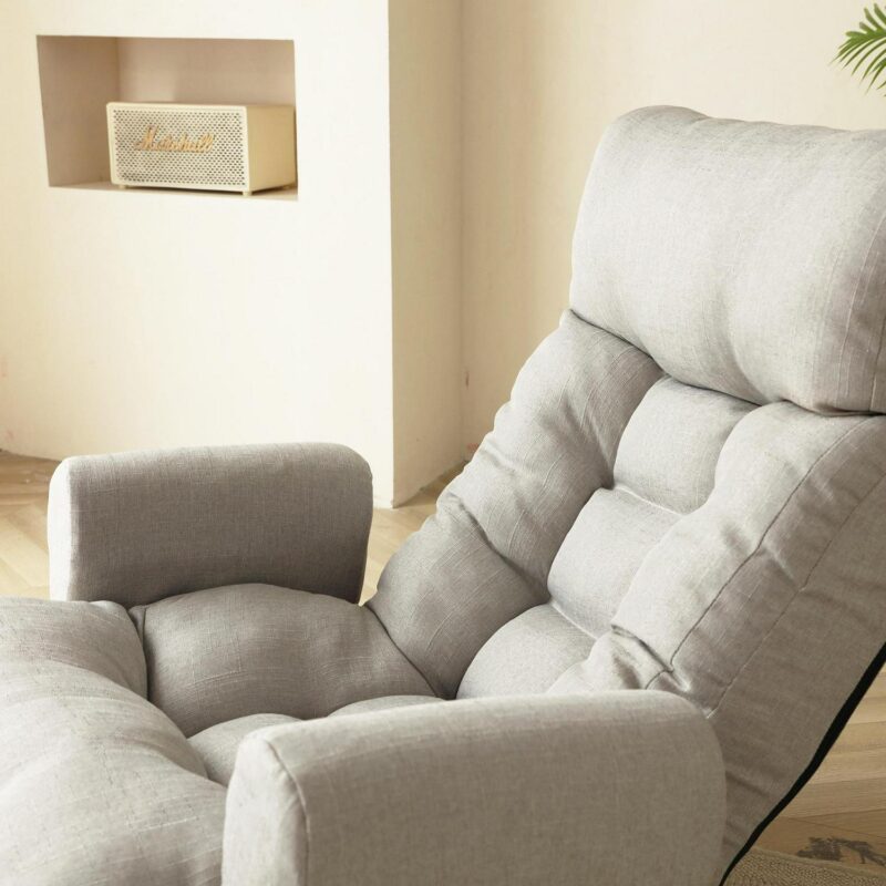 Maocao Hoom Modern Gray Linen Floor chair Chair - Image 11