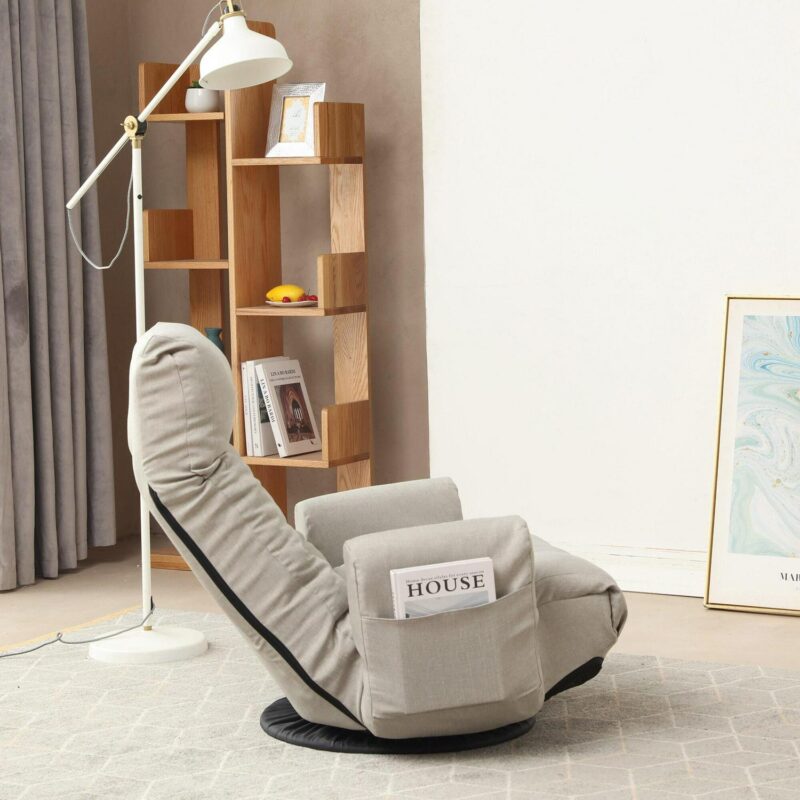 Maocao Hoom Modern Gray Linen Floor chair Chair - Image 7