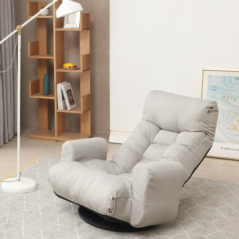 Maocao Hoom Modern Gray Linen Floor chair Chair - Image 5