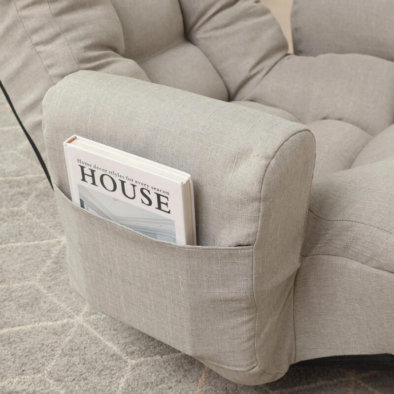 Maocao Hoom Modern Gray Linen Floor chair Chair - Image 8