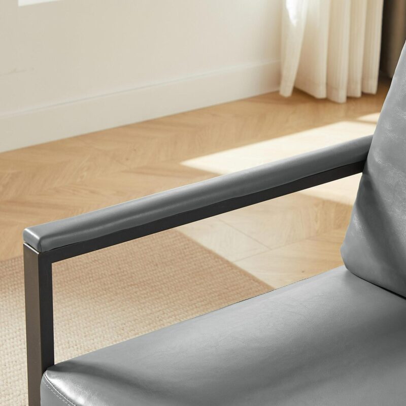 Maocao Hoom Modern Gray Faux leather Accent Chair - Image 6