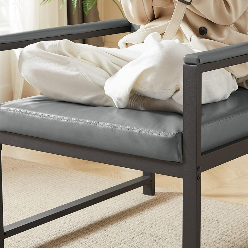 Maocao Hoom Modern Gray Faux leather Accent Chair - Image 9