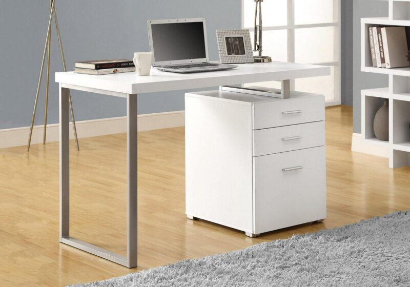 Monarch Specialties 47.25-Inches White Modern/Contemporary Computer desk - Image 3