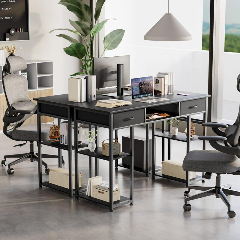 Mondawe 47.24-Inches Black Modern/Contemporary Writing desk - Image 2