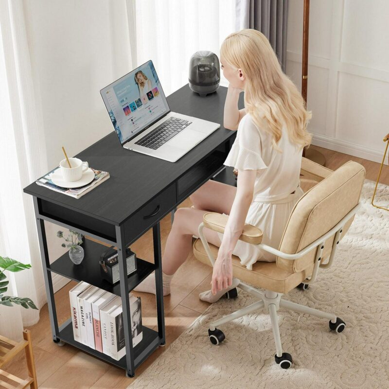 Mondawe 47.24-Inches Black Modern/Contemporary Writing desk - Image 5
