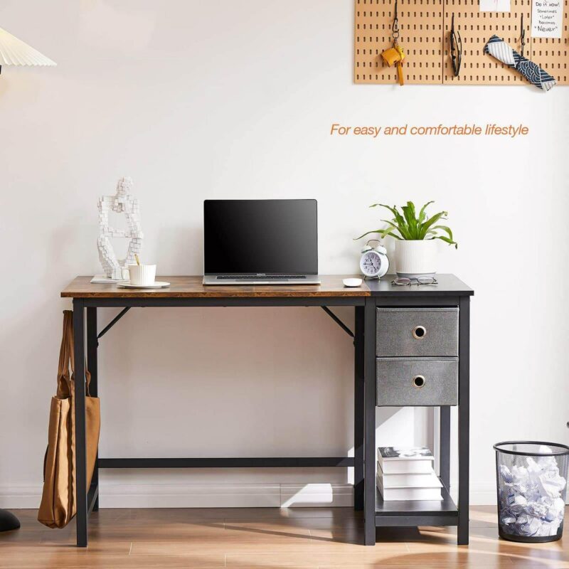 Mondawe Desk 40-Inches Black Modern/Contemporary Writing desk - Image 2