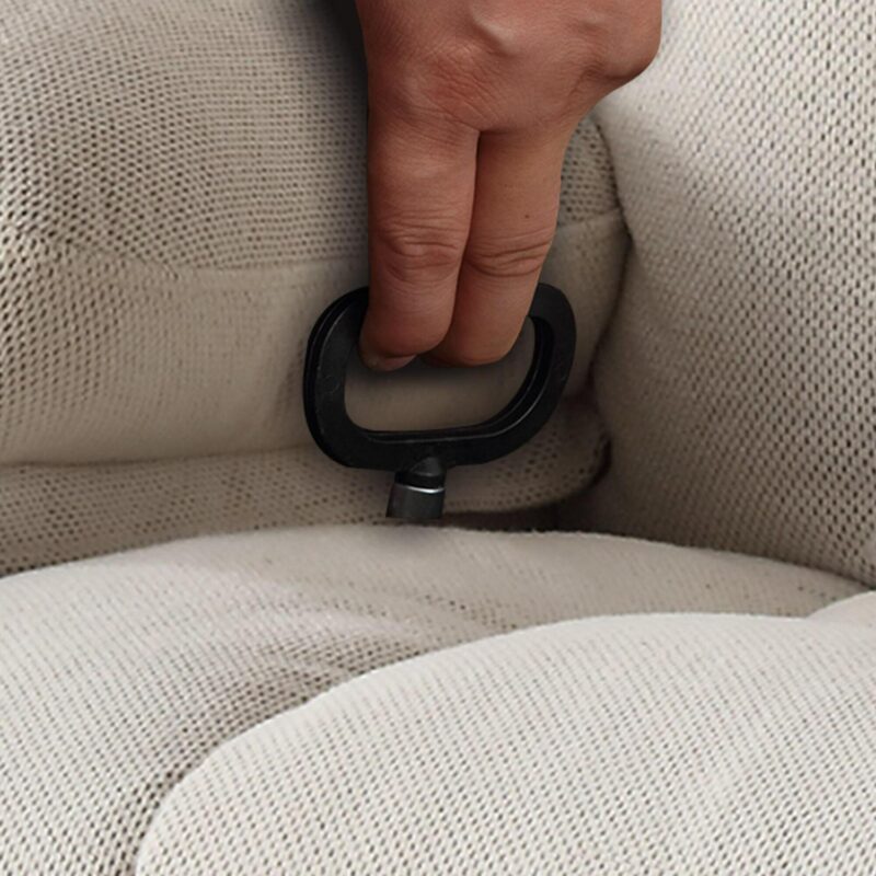 Mondawe Massage and Lumbar Heat Recliner Beige Velvet Upholstered Swivel Massage chair with Lift Assistance - Image 10