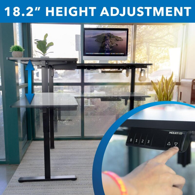 Mount-It! 63-Inches Black Modern/Contemporary Standing desk - Image 4
