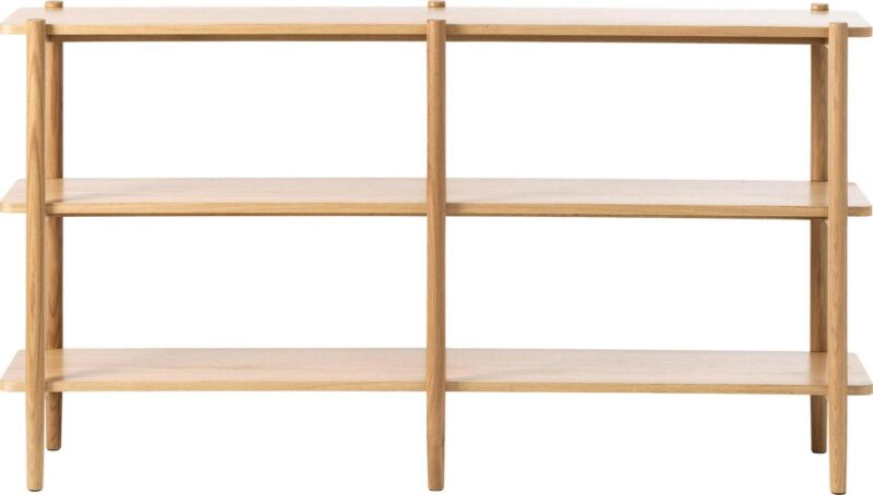 Natural Oak Wood 3 -Shelf Bookcase ( 63-Inches W x 33.8-Inches H x 13.78-Inches D ) Finished - Image 3