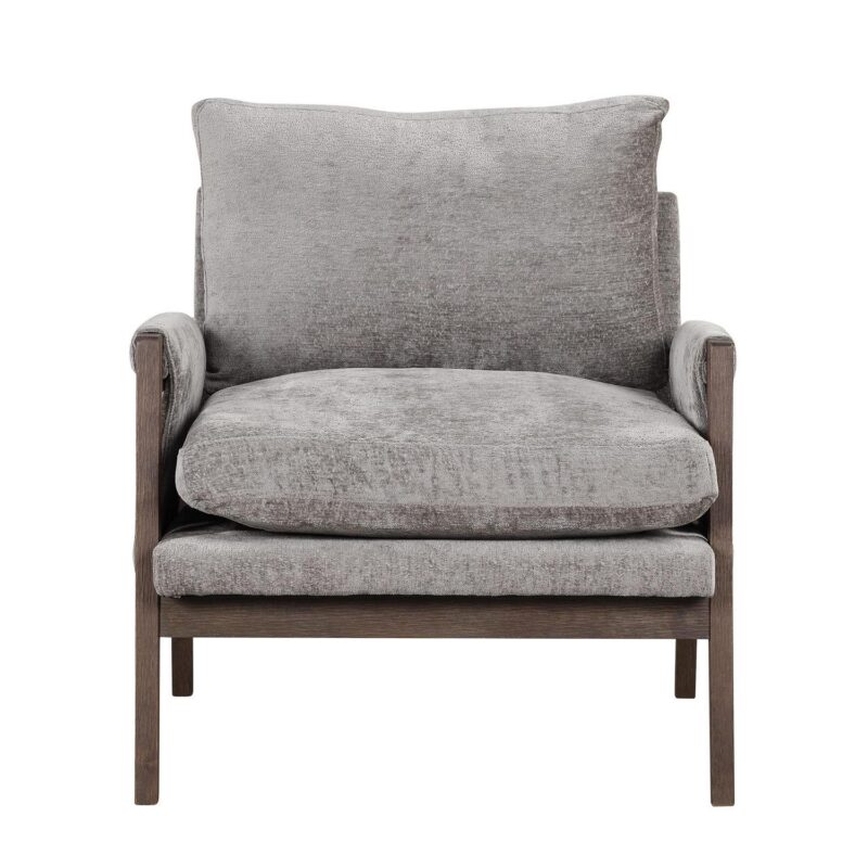 Nestfair Modern Gray Velvet Accent Chair - Image 3