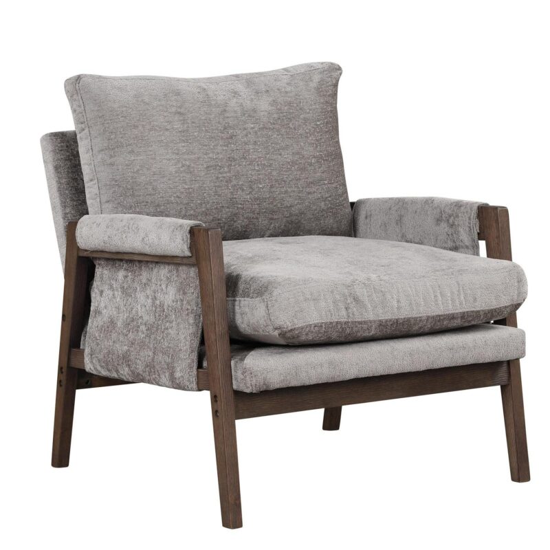 Nestfair Modern Gray Velvet Accent Chair - Image 2