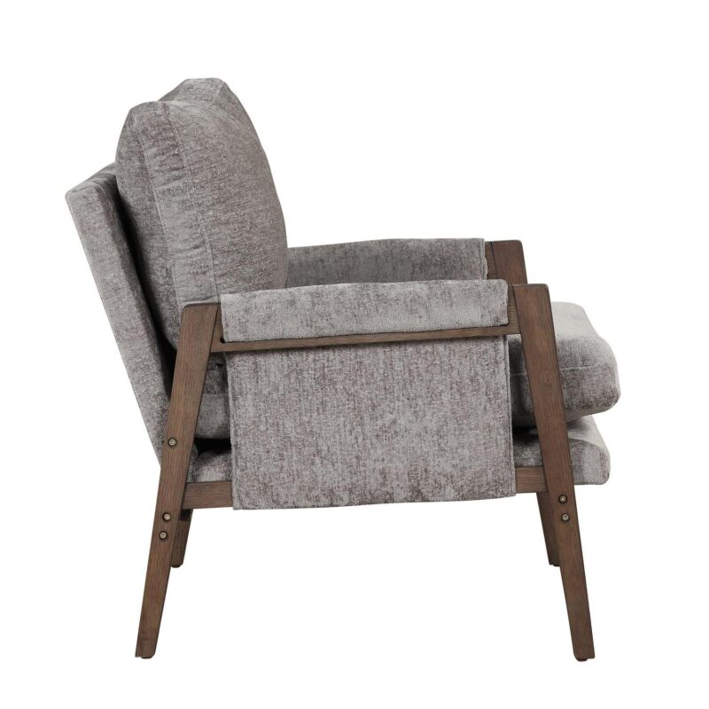 Nestfair Modern Gray Velvet Accent Chair - Image 4