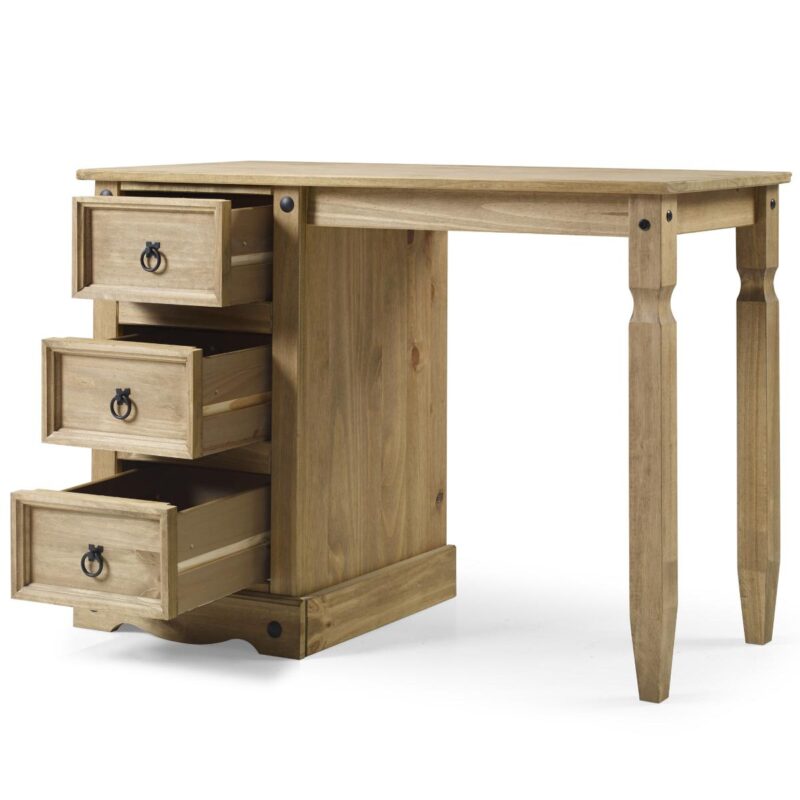OSHOME Classic Cottage 40.25-Inches Brown Rustic Pine Writing desk - Image 3