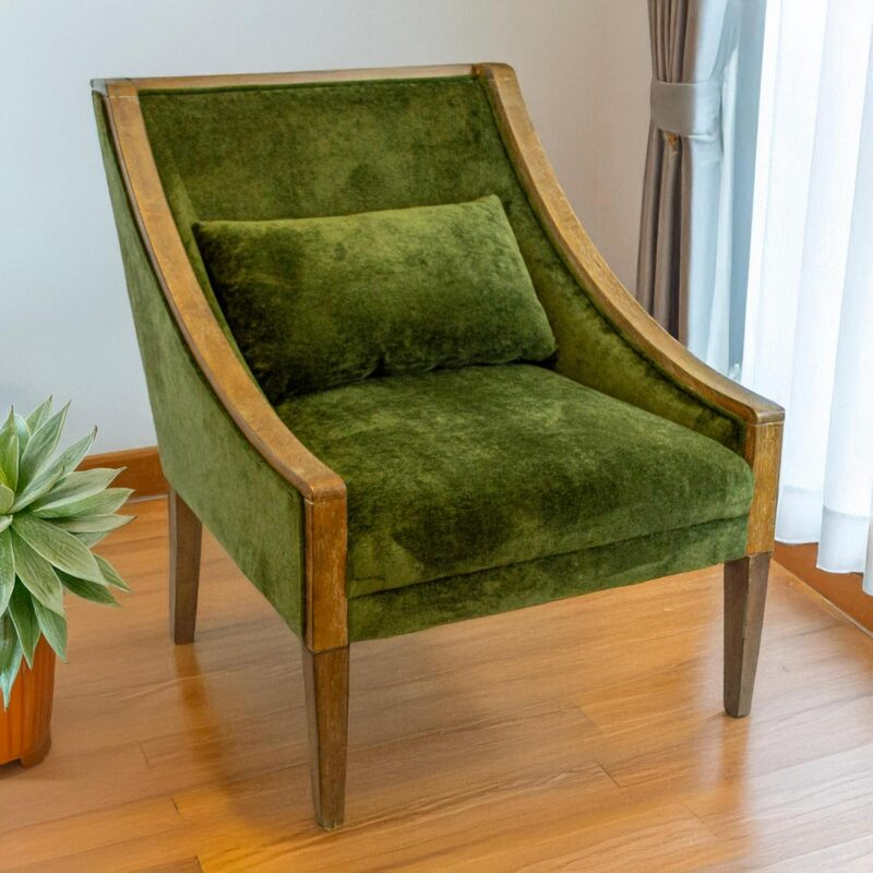 OSHOME Midcentury Forest Mist Accent Chair