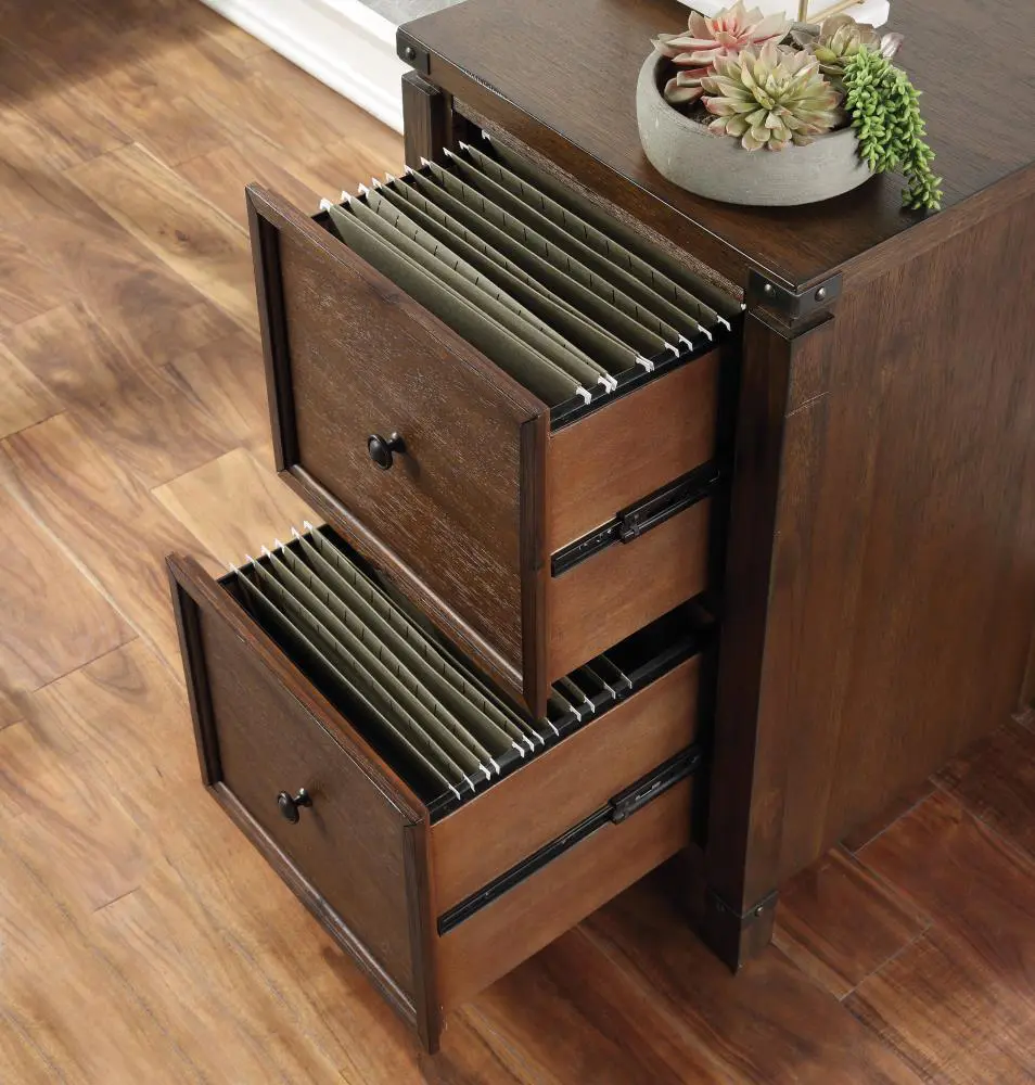 OSP Home Furnishings Baton rouge Brushed walnut 2 -Drawer 19-Inches File Cabinet 6 OSP Home Furnishings Baton rouge Brushed walnut 2 -Drawer 19-Inches File Cabinet - Image 6