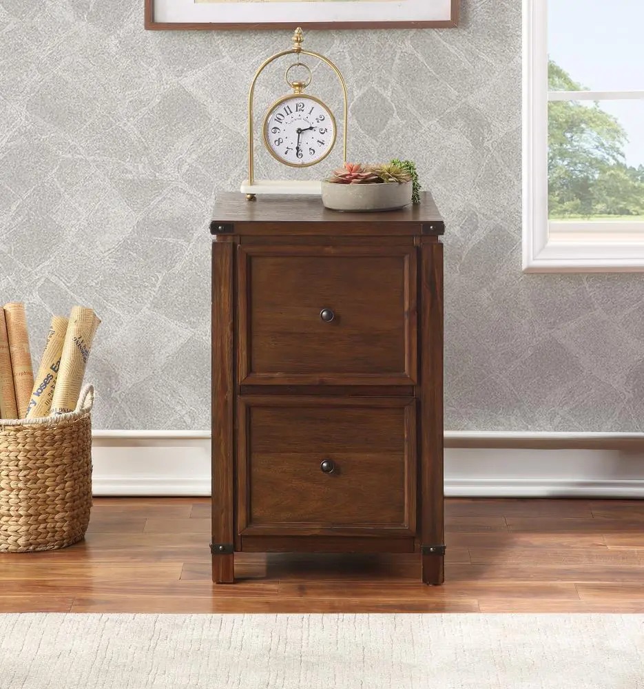 OSP Home Furnishings Baton rouge Brushed walnut 2 -Drawer 19-Inches File Cabinet 1 OSP Home Furnishings Baton rouge Brushed walnut 2 -Drawer 19-Inches File Cabinet