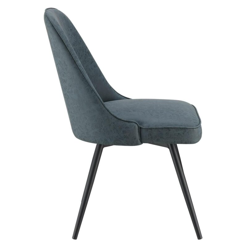 Office Star Products 2 Penton Casual Navy Faux leather Swivel Accent Chair - Image 3