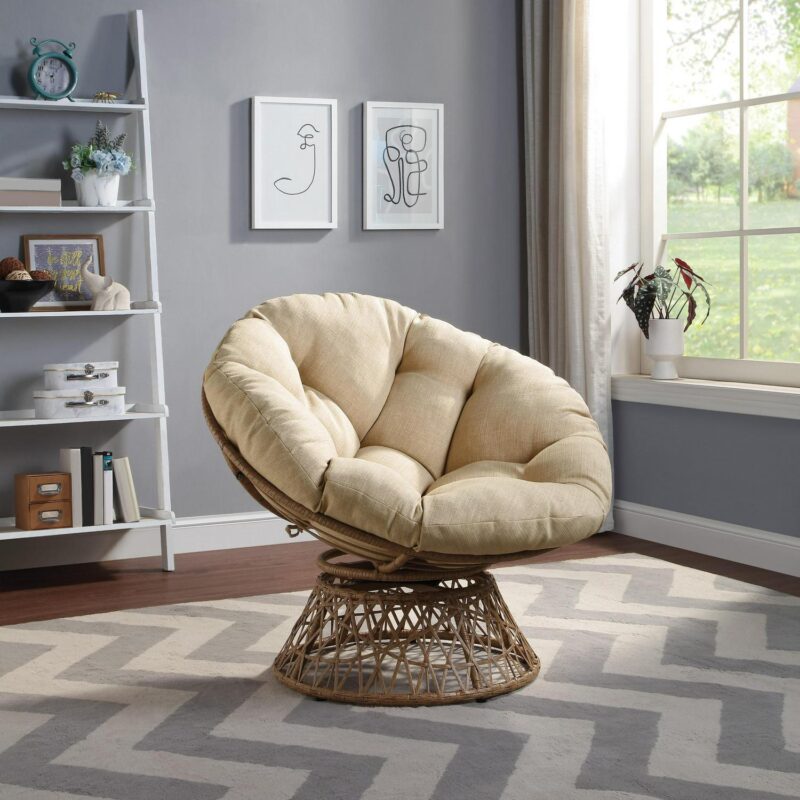 Office Star Products Specialty Seating Casual Cream Papasan Chair - Image 7
