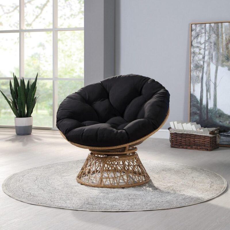 Office Star Products Specialty Seating Casual Black Papasan Chair - Image 7